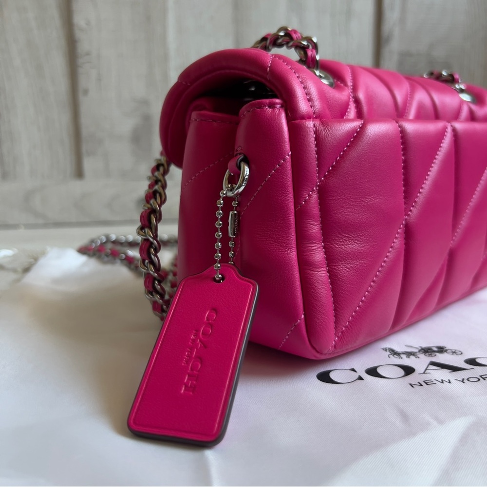 Coach Pink Quilted Shoulder Bag with C-Clasp - Picture 3 of 10